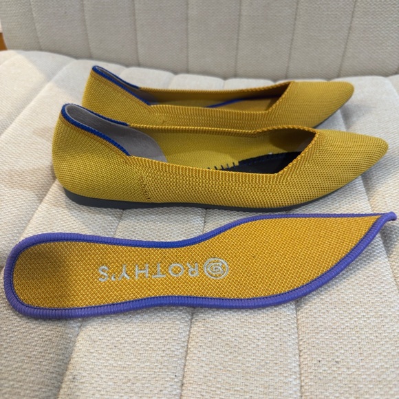 Rothy's Yellow Flats with Blue Accents - Picture 2 of 7